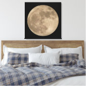 Moon Print Astronomie Vollmond Art Canvas Print Leinwanddruck (Insitu (Schlafzimmer))