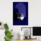 Moon Print, Modern Boho Wall Art, Poster (Heimbüro)