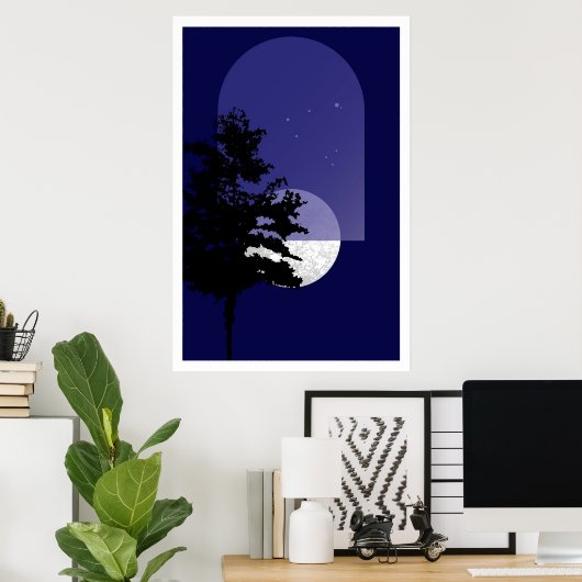 Moon Print, Modern Boho Wall Art, Poster (Heimbüro)