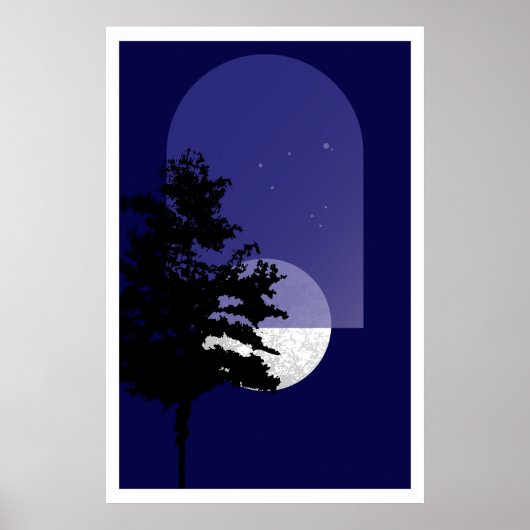 Moon Print, Modern Boho Wall Art, Poster (Vorne)