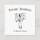 MOON PSYCHIC MEDIUM PALM LESER FORTUNE TELLER QUADRATISCHE VISITENKARTE (Vorderseite)