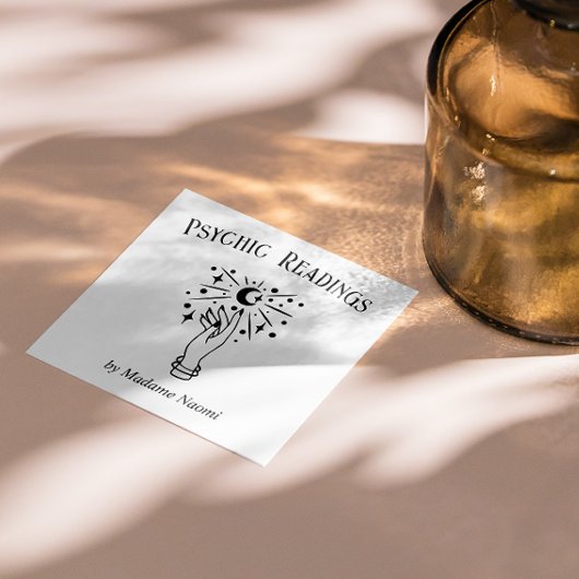 MOON PSYCHIC MEDIUM PALM LESER FORTUNE TELLER QUADRATISCHE VISITENKARTE