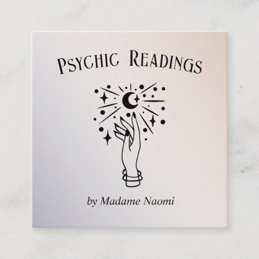 MOON PSYCHIC PALM LESEN FORTUNE TELLER LUMINOUS QUADRATISCHE VISITENKARTE (Vorderseite)