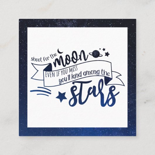 Moon Quadratische Visitenkarte (Rückseite)