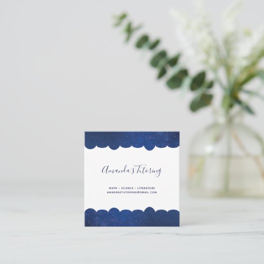 Moon Quadratische Visitenkarte (Stehend Vorderseite)