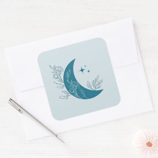 Moon Quadratischer Aufkleber (Umschlag)