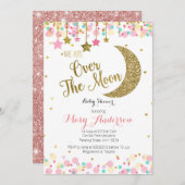 Moon Rainbow Baby Shower Einladung (Vorne/Hinten)