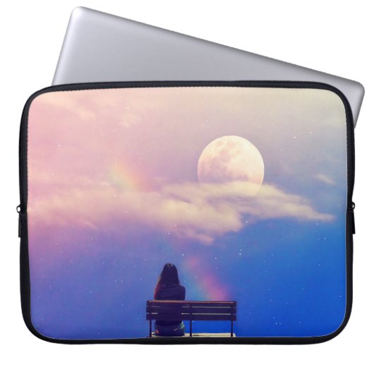 Moon Rainbow: Pastel Sky Beauty. Laptopschutzhülle (Vorderseite)