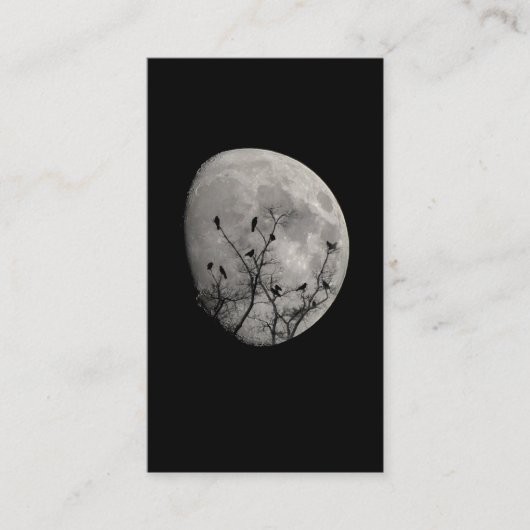 Moon Raven Gothic Crows Silhouette Visitenkarte (Vorderseite)
