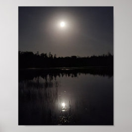 Moon Reflection auf dem See Poster