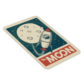 Moon Retro Galaxy Rocket Magnet (Rechte Seite)