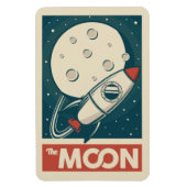 Moon Retro Galaxy Rocket Magnet (Vertikal)