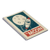 Moon Retro Galaxy Rocket Notizblock (Rechte Seite)