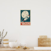 Moon Retro Galaxy Rocket Poster (Küche)