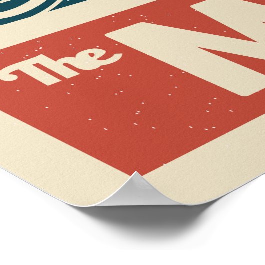 Moon Retro Galaxy Rocket Poster (Ecke)