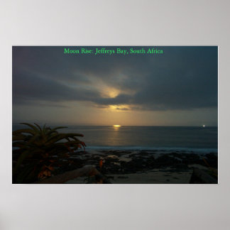 Moon Rise over Supertubes, J-Bay, Südafrika Poster