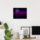 Moon Rise Pink Haze Flipped Poster (Heimbüro)