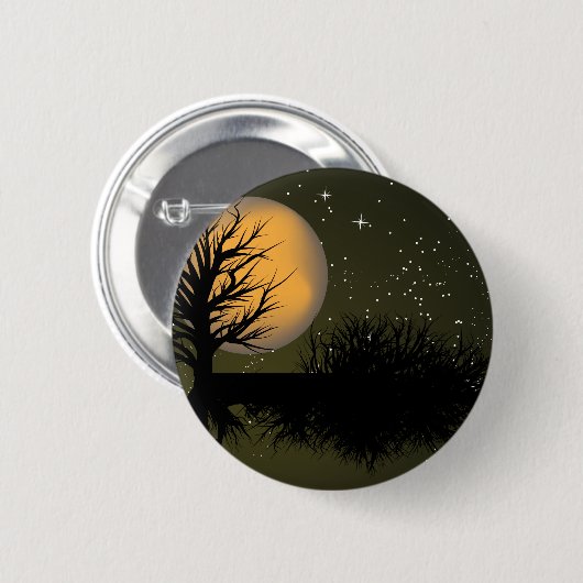 Moon Rise ~ Vollmond-Tree & Night Sky Button (Vorne & Hinten)