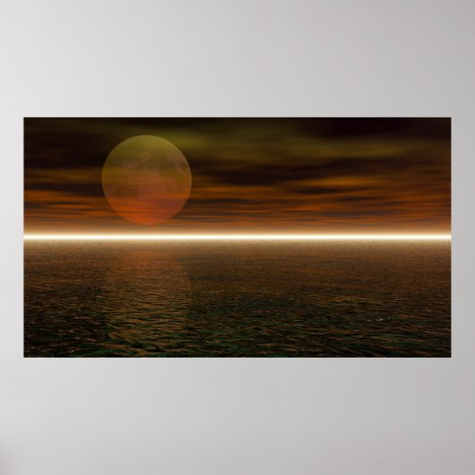 Moon Rising Aquarium Hintergrund Poster (Vorne)