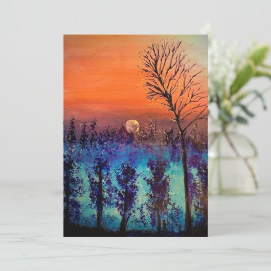 Moon Rising Dankeskarte (Stehend Vorderseite)