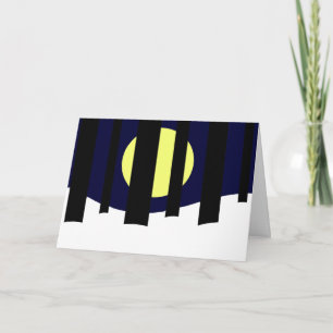 Moon Rising near Forest in Winter: Leere Karte