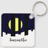 Moon Rising near Forest in Winter: Schlüsselanhänger (Rückseite)