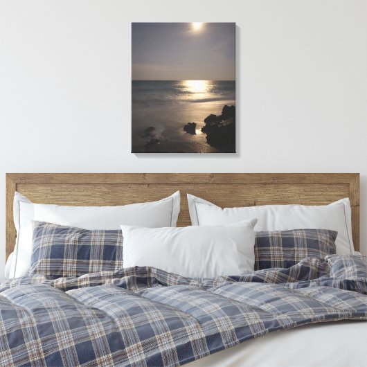 Moon Rising Over Ocean Leinwanddruck (Insitu (Schlafzimmer))