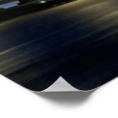 Moon Rising Under San Francisco Bay Bridge Poster (Ecke)