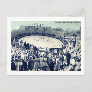 Moon Rocket, Olympic Park, Irvington, NJ Vintag Postkarte