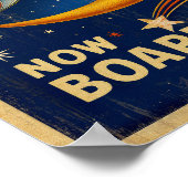 Moon Rocket Ride Vintage Poster - Retro (Ecke)