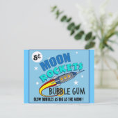 Moon Rockets Blubble Gum Postkarte (Stehend Vorderseite)