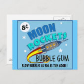 Moon Rockets Blubble Gum Postkarte (Vorne/Hinten)