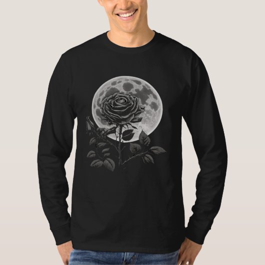 Moon Rose Goth Gothic Witch Witchcraft 2 T-Shirt (Vorderseite)