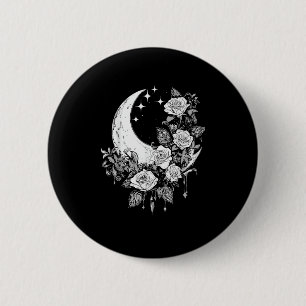 Moon Rose - Romantisches Goth - Whimsigoth Witchy Button