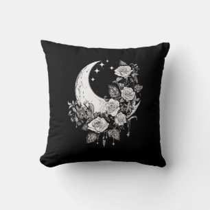 Moon Rose - Romantisches Goth - Whimsigoth Witchy Kissen