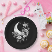 Moon Rose - Romantisches Goth - Whimsigoth Witchy Pappteller (Party)