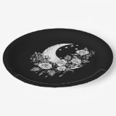 Moon Rose - Romantisches Goth - Whimsigoth Witchy Pappteller (Schrägansicht)