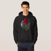 Moon Rose Skull Gothic Illustration Emo Death Meta Hoodie (Vorne ganz)