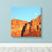 Moon, Rote Felsen bei Sunset Fine Art Southwest Leinwanddruck (Insitu (Holzboden))