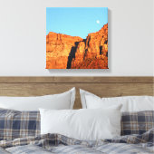 Moon, Rote Felsen bei Sunset Fine Art Southwest Leinwanddruck (Insitu (Schlafzimmer))