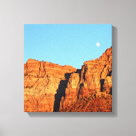 Moon, Rote Felsen bei Sunset Fine Art Southwest Leinwanddruck (Vorderseite)