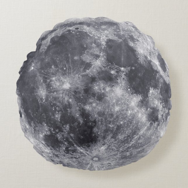 Moon - Rückseite des Mondes Rundes Kissen (Vorderseite)
