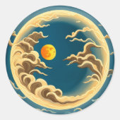 Moon Runder Aufkleber (Vorderseite)