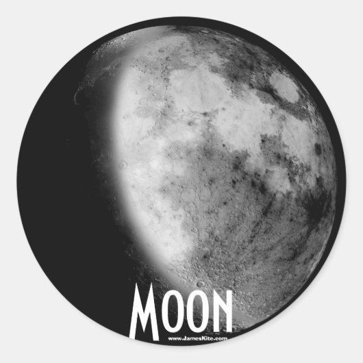 Moon Runder Aufkleber (Vorderseite)