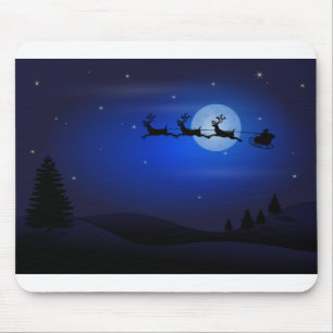 Moon Silhouetten Santa Claus Reindeers Santa Claus Mousepad