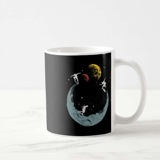 Moon Skater Skating - Skateboardfahren Kaffeetasse (Rechts)