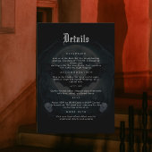 Moon Skull Bats Gothic Wedding Black Details Begleitkarte