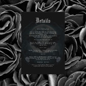 Moon Skull Bats Gothic Wedding Black Details Begleitkarte