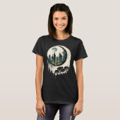 Moon Skyline City By Night Crescent Moon Aesthetic T-Shirt (Vorne ganz)
