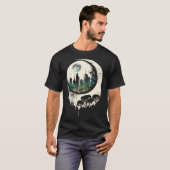 Moon Skyline City By Night Crescent Moon Aesthetic T-Shirt (Vorne ganz)